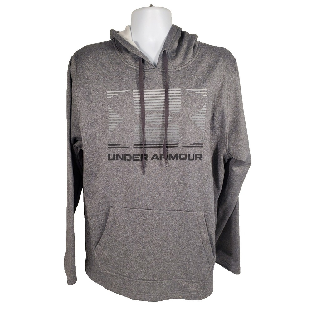 Under‎ Armour Gray  Hoodie Sweatshirt Mens L Loose Fit Pockets